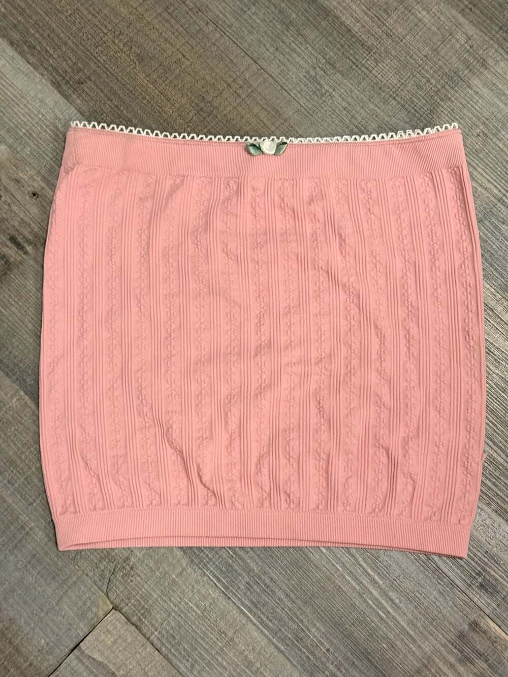 Out from Under Textured Knit Tube Top - Pink Coquette Cottagecore
